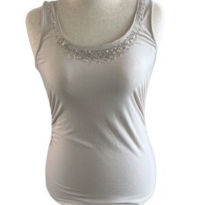 WHBM | Embellished Scoop Neck Tank | sz Medium | Very Good Condition